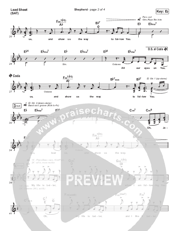 Shepherd (Live) Lead Sheet (SAT) (CeCe Winans)