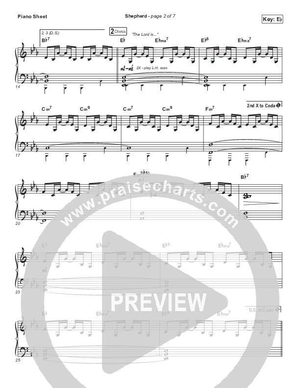 Shepherd (Live) Piano Sheet (CeCe Winans)