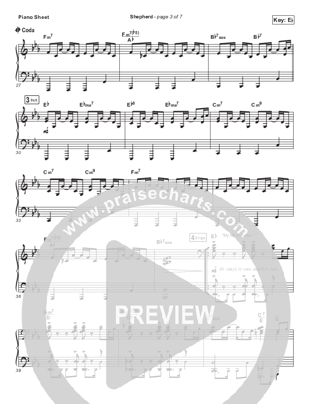 Shepherd (Live) Piano Sheet (CeCe Winans)
