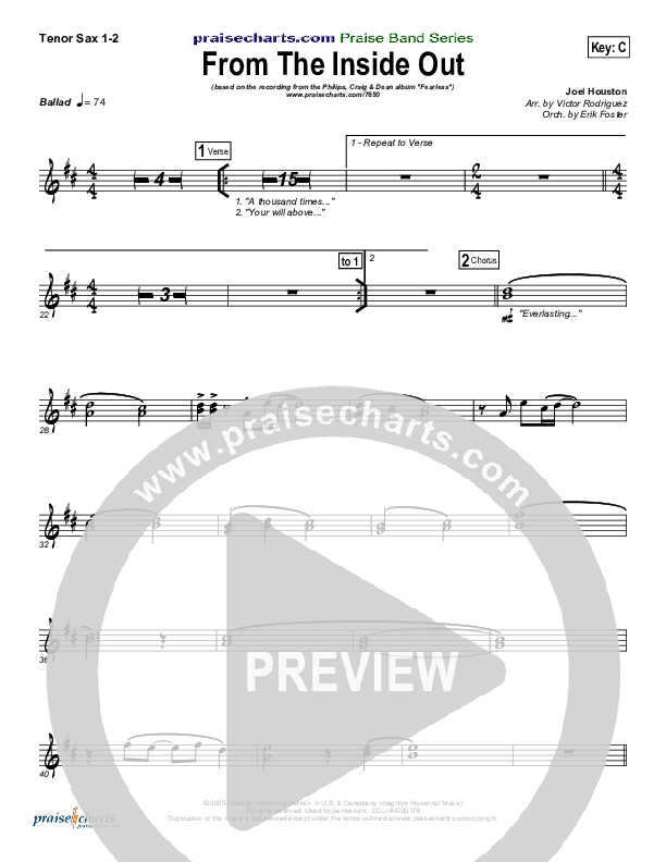 From The Inside Out Tenor Sax 1/2 (Phillips Craig & Dean)