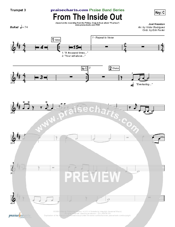 From The Inside Out Trumpet 3 (Phillips Craig & Dean)