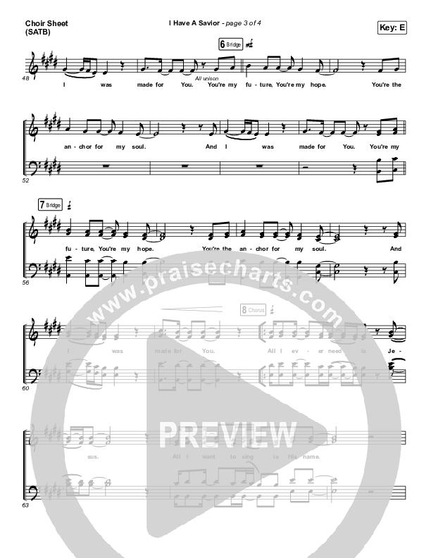 I Have A Savior (Live) Choir Vocals (SATB) (CeCe Winans)