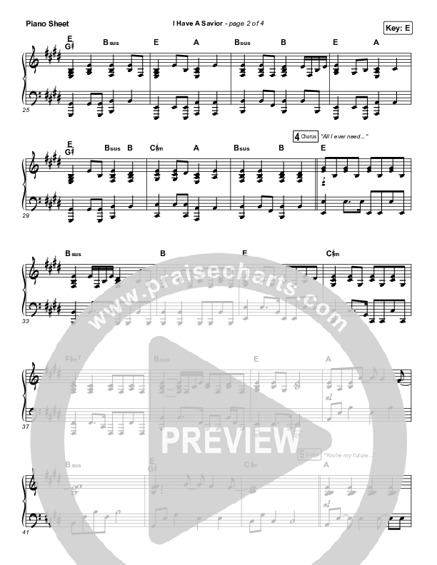 I Have A Savior (Live) Piano Sheet (CeCe Winans)