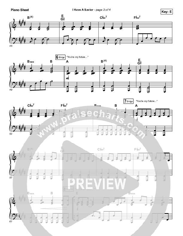 I Have A Savior (Live) Piano Sheet (CeCe Winans)