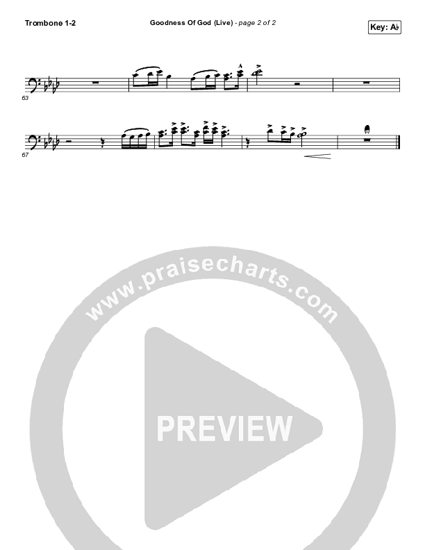 Goodness Of God (Live) Trombone 1/2 (CeCe Winans)