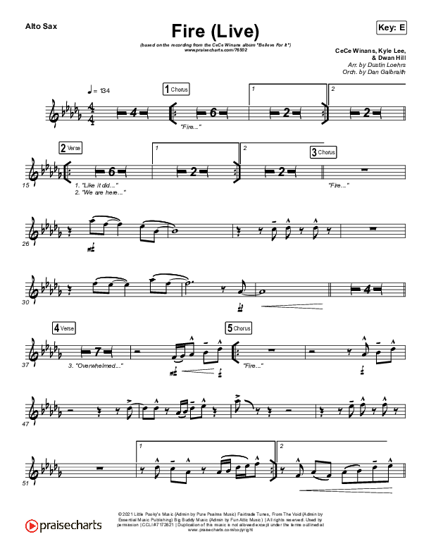 Fire Alto Sax (CeCe Winans)