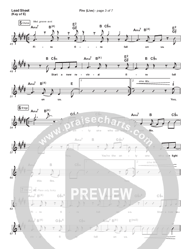 Fire Lead Sheet (Melody) (CeCe Winans)