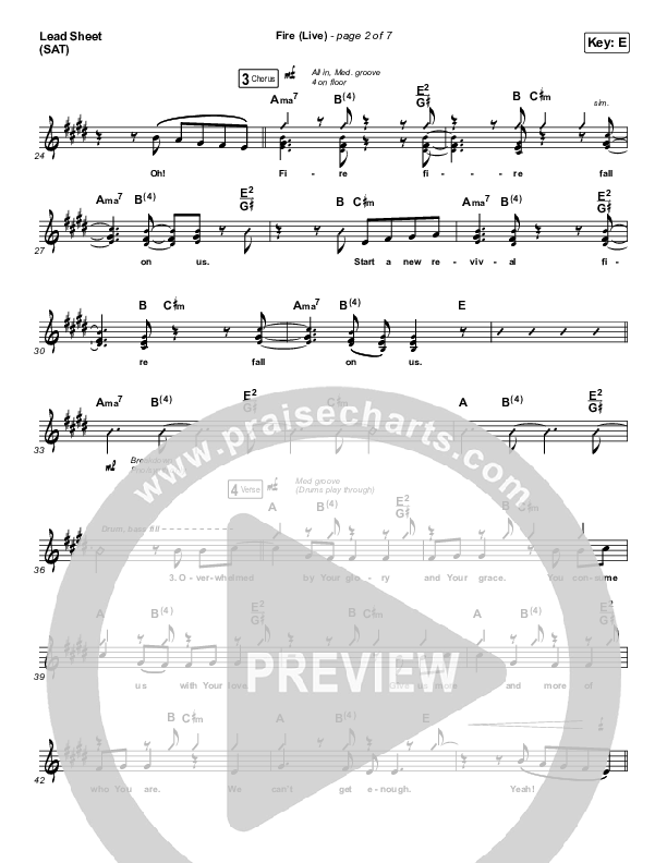 Fire Lead Sheet (SAT) (CeCe Winans)