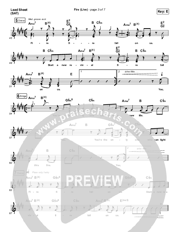 Fire Lead Sheet (SAT) (CeCe Winans)