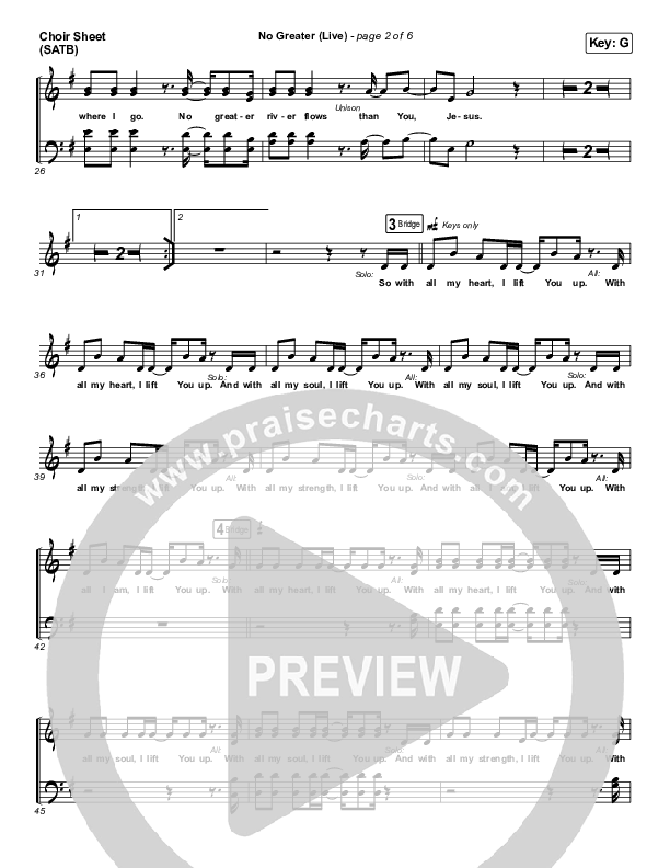 No Greater (Live) Choir Sheet (SATB) (CeCe Winans)