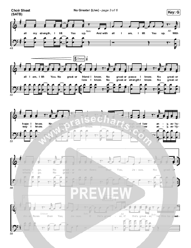 No Greater (Live) Choir Sheet (SATB) (CeCe Winans)