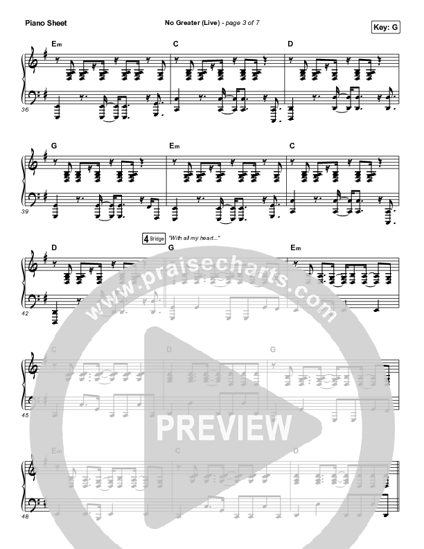 No Greater (Live) Piano Sheet (CeCe Winans)