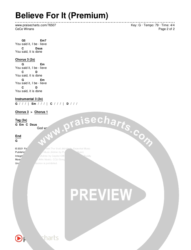 Believe For It (Choral Anthem SATB) Chords & Lyrics (CeCe Winans / Arr. Cliff Duren / Mason Brown)
