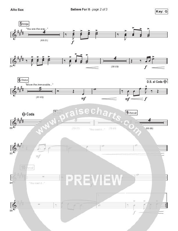 Believe For It (Choral Anthem SATB) Alto Sax (CeCe Winans / Arr. Cliff Duren / Mason Brown)