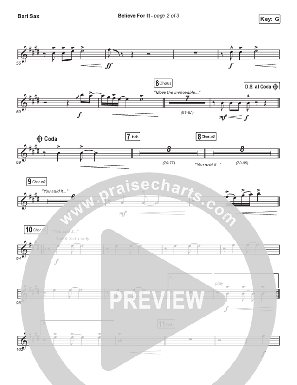 Believe For It (Choral Anthem SATB) Bari Sax (CeCe Winans / Arr. Cliff Duren / Mason Brown)