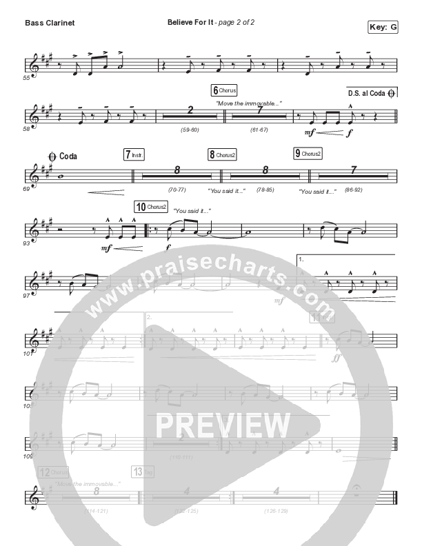 Believe For It (Choral Anthem SATB) Bass Clarinet (CeCe Winans / Arr. Cliff Duren / Mason Brown)
