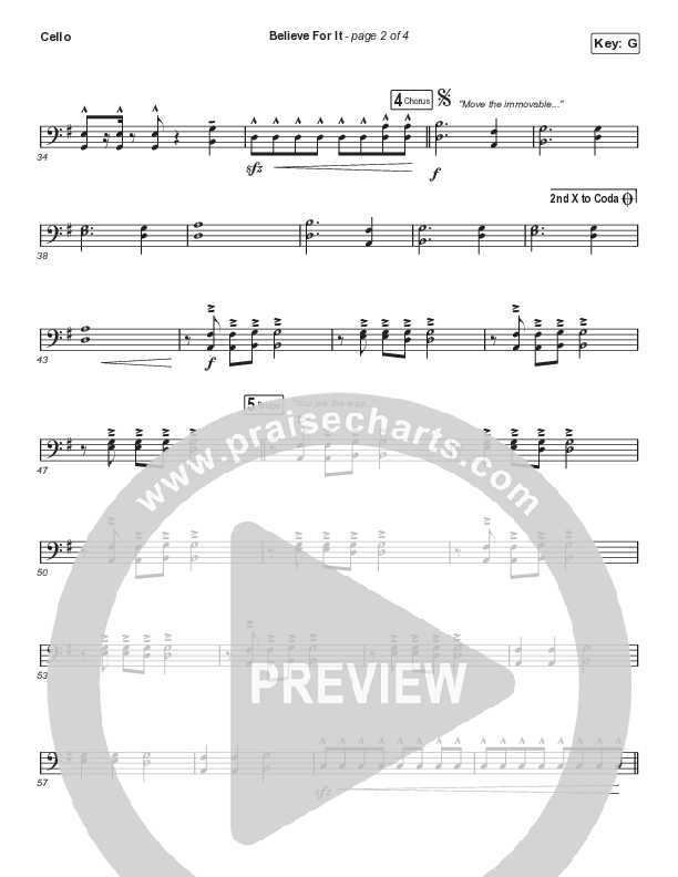 Believe For It (Choral Anthem SATB) Cello (CeCe Winans / Arr. Cliff Duren / Mason Brown)