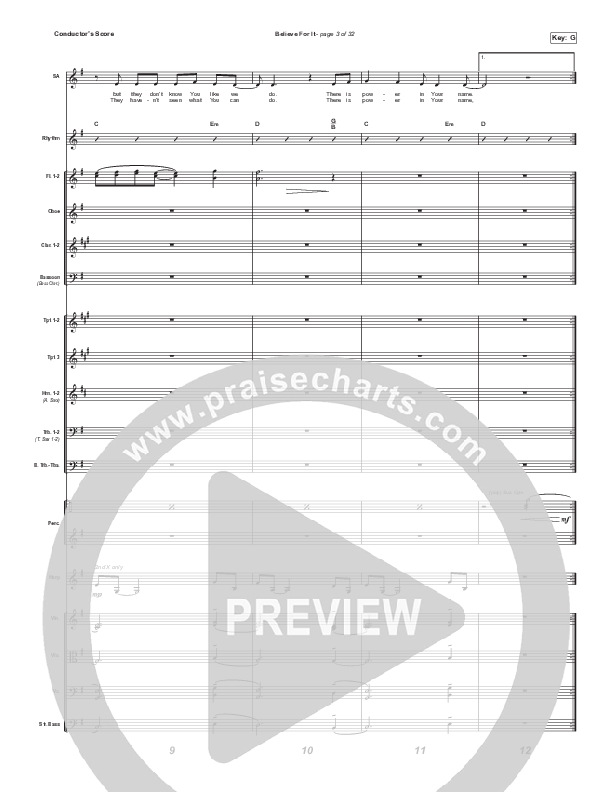 Believe For It (Choral Anthem SATB) Conductor's Score (CeCe Winans / Arr. Cliff Duren / Mason Brown)