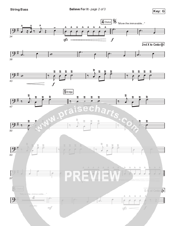 Believe For It (Choral Anthem SATB) Double Bass (CeCe Winans / Arr. Cliff Duren / Mason Brown)