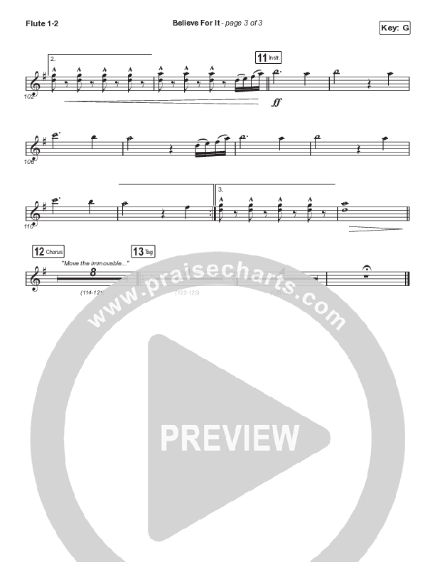 Believe For It (Choral Anthem SATB) Flute 1/2 (CeCe Winans / Arr. Cliff Duren / Mason Brown)