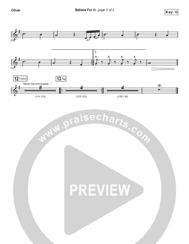 Believe For It (Choral Anthem SATB) Oboe (CeCe Winans / Arr. Cliff Duren / Mason Brown)
