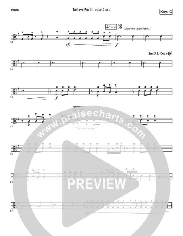 Believe For It (Choral Anthem SATB) Viola (CeCe Winans / Arr. Cliff Duren / Mason Brown)