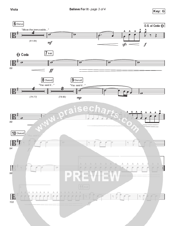 Believe For It (Choral Anthem SATB) Viola (CeCe Winans / Arr. Cliff Duren / Mason Brown)