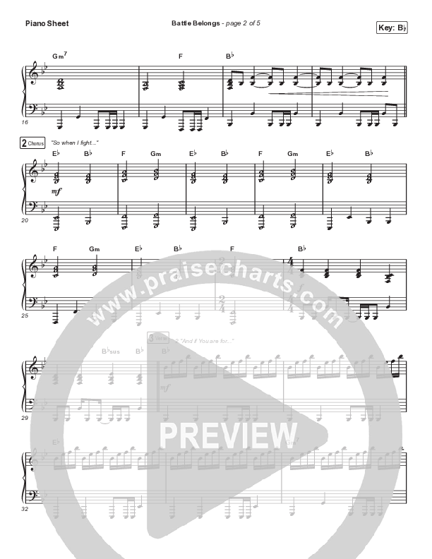 Battle Belongs (Choral Anthem SATB) Piano Sheet (Phil Wickham / Arr. Cliff Duren / Mason Brown)