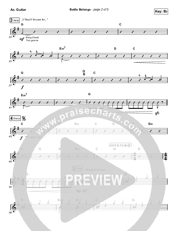 Battle Belongs (Choral Anthem SATB) Acoustic Guitar (Phil Wickham / Arr. Cliff Duren / Mason Brown)