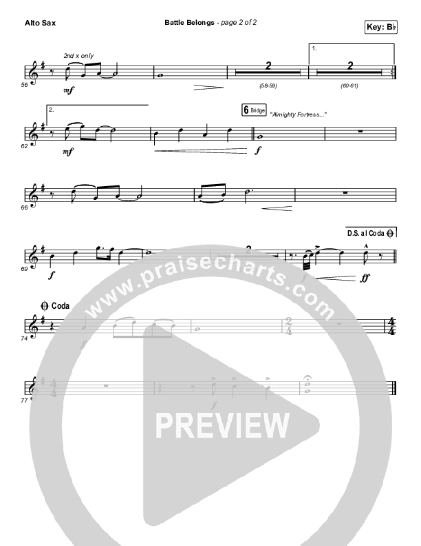 Battle Belongs (Choral Anthem SATB) Alto Sax (Phil Wickham / Arr. Cliff Duren / Mason Brown)