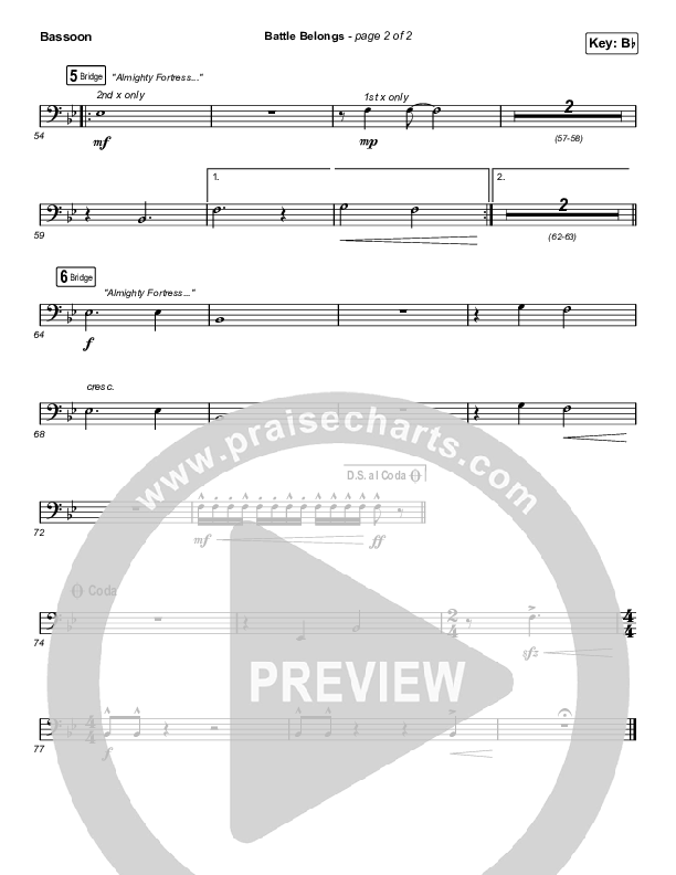 Battle Belongs (Choral Anthem SATB) Bassoon (Phil Wickham / Arr. Cliff Duren / Mason Brown)