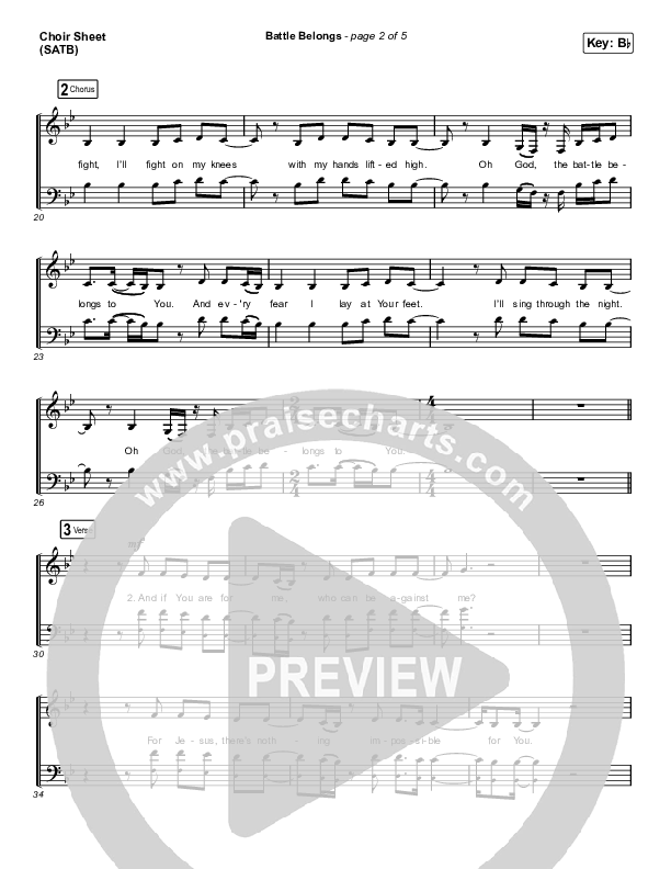 Battle Belongs (Choral Anthem SATB) Choir Vocals (SATB) (Phil Wickham / Arr. Cliff Duren / Mason Brown)