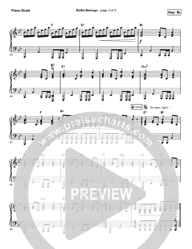 Battle Belongs (Choral Anthem SATB) Piano Sheet (Phil Wickham / Arr. Cliff Duren / Mason Brown)