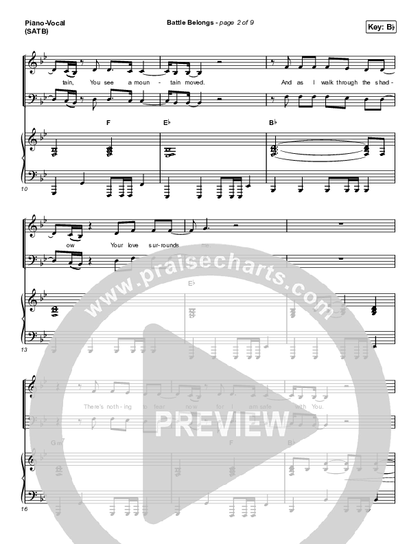 Battle Belongs (Choral Anthem SATB) Piano/Vocal (SATB) (Phil Wickham / Arr. Cliff Duren / Mason Brown)
