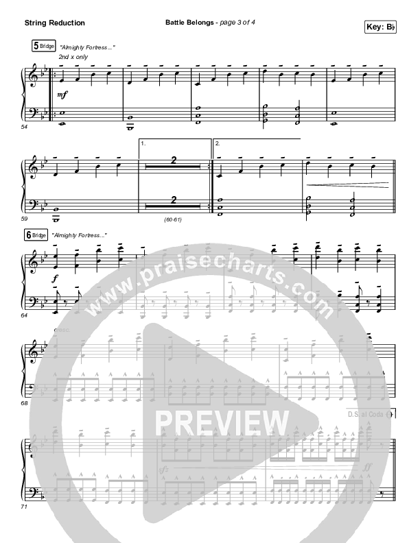 Battle Belongs (Choral Anthem SATB) String Reduction (Phil Wickham / Arr. Cliff Duren / Mason Brown)