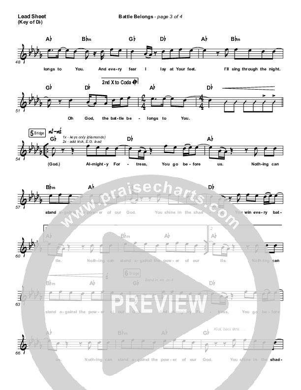 Battle Belongs (Choral Anthem SATB) Lead Sheet (Melody) (Phil Wickham / Arr. Cliff Duren / Mason Brown)
