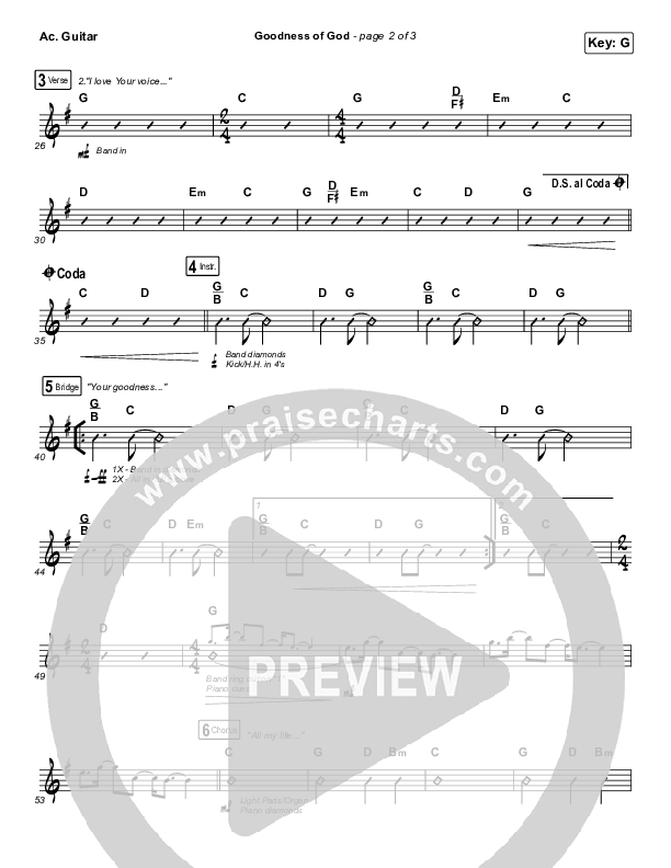 Goodness Of God Acoustic Guitar (Church Of The City)