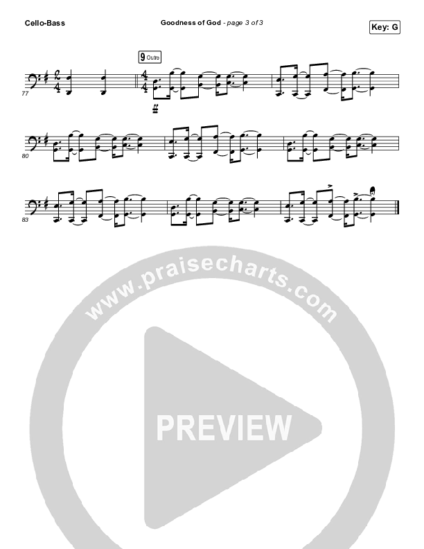 Goodness Of God Cello/Bass (Church Of The City)