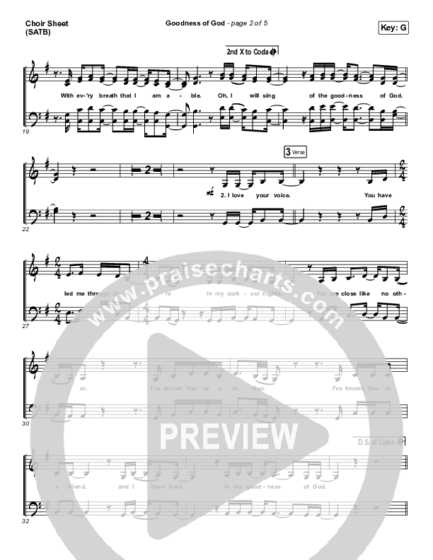 Goodness Of God Choir Vocals (SATB) (Church Of The City)