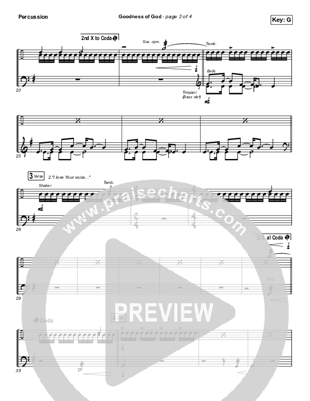 Goodness Of God Percussion (Church Of The City)