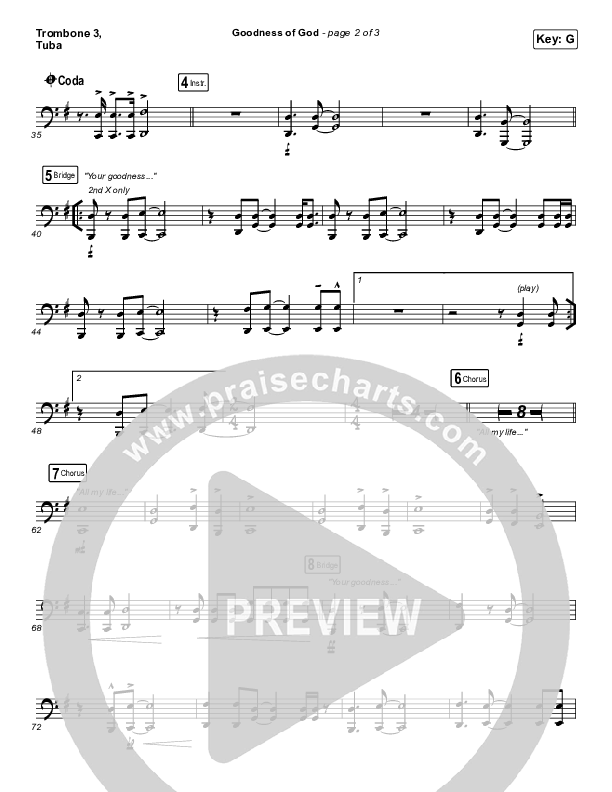 Goodness Of God Trombone 3/Tuba (Church Of The City)