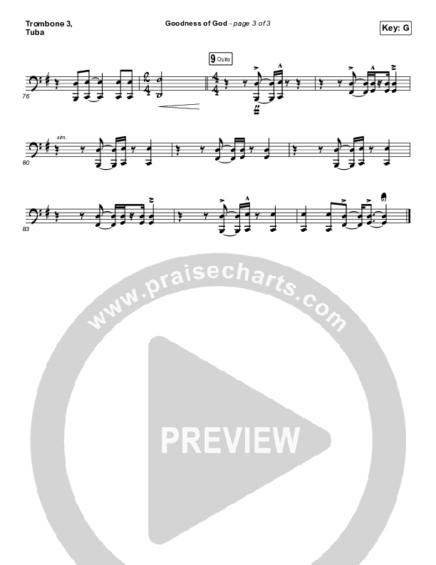 Goodness Of God Trombone 3/Tuba (Church Of The City)