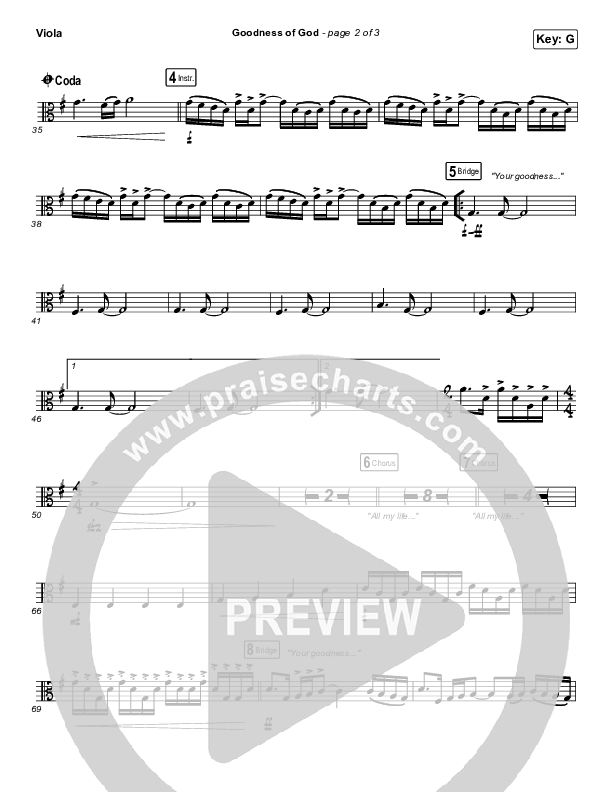 Goodness Of God Viola (Church Of The City)