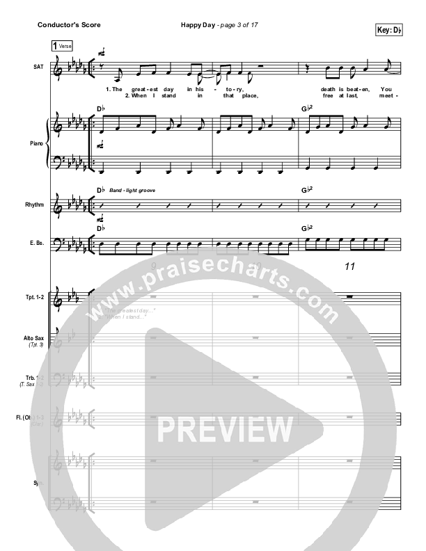 Happy Day Conductor's Score (FEE Band)