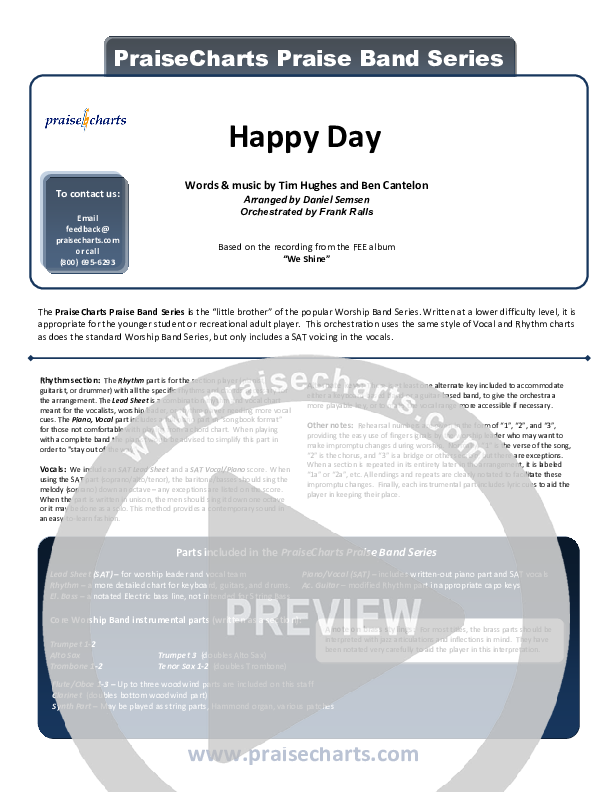 Happy Day Cover Sheet (FEE Band)