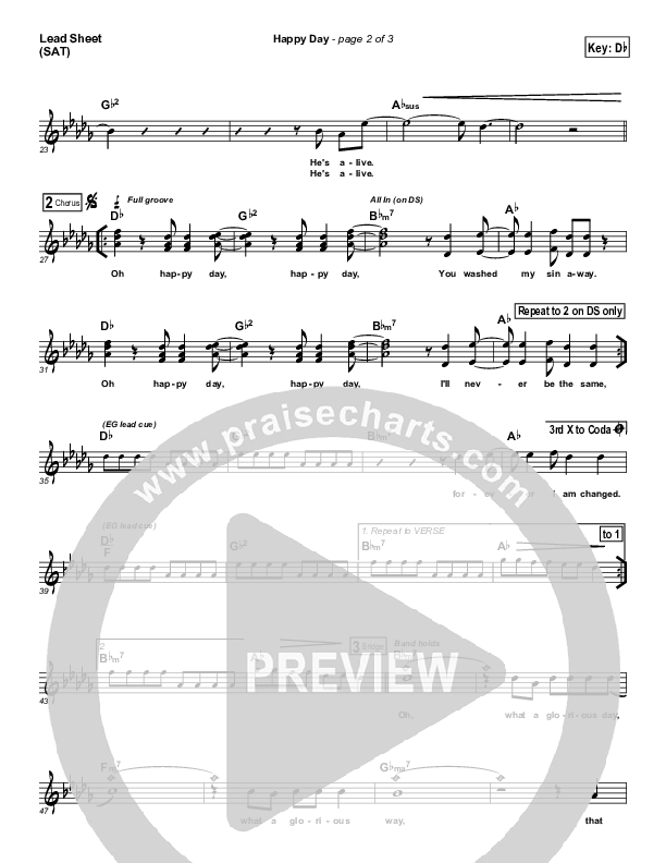 Happy Day Lead Sheet (SAT) (FEE Band)