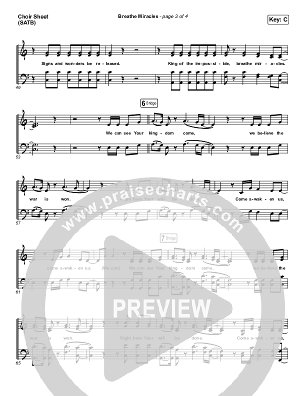 Breathe Miracles Choir Vocals (SATB) (Red Rocks Worship)