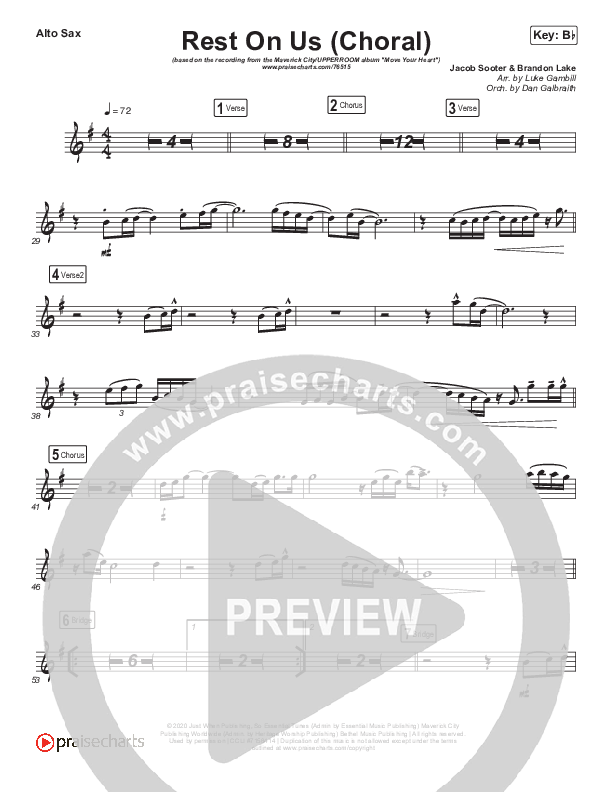 Rest On Us (Choral Anthem SATB) Alto Sax (Maverick City Music / Arr. Luke Gambill)