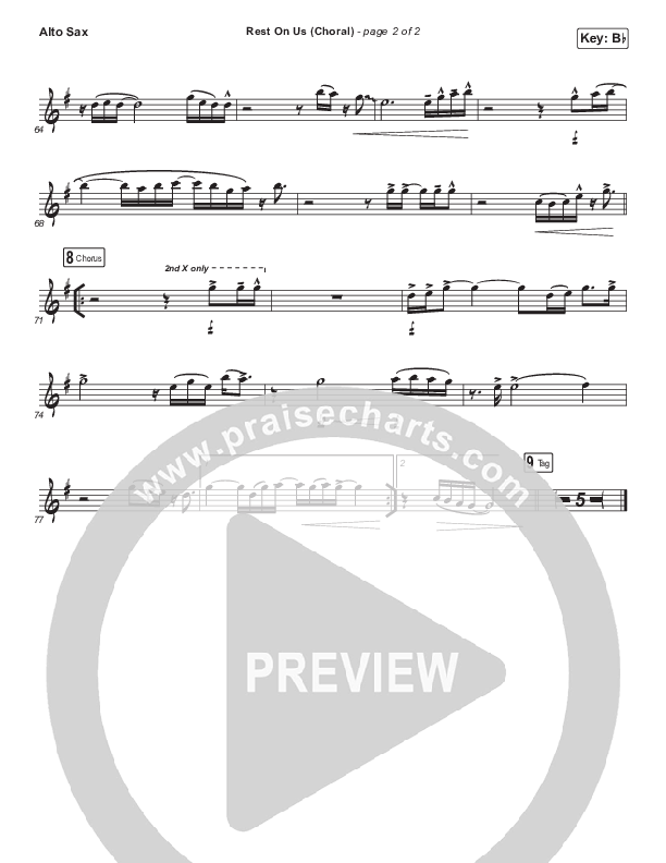Rest On Us (Choral Anthem SATB) Alto Sax (Maverick City Music / Arr. Luke Gambill)