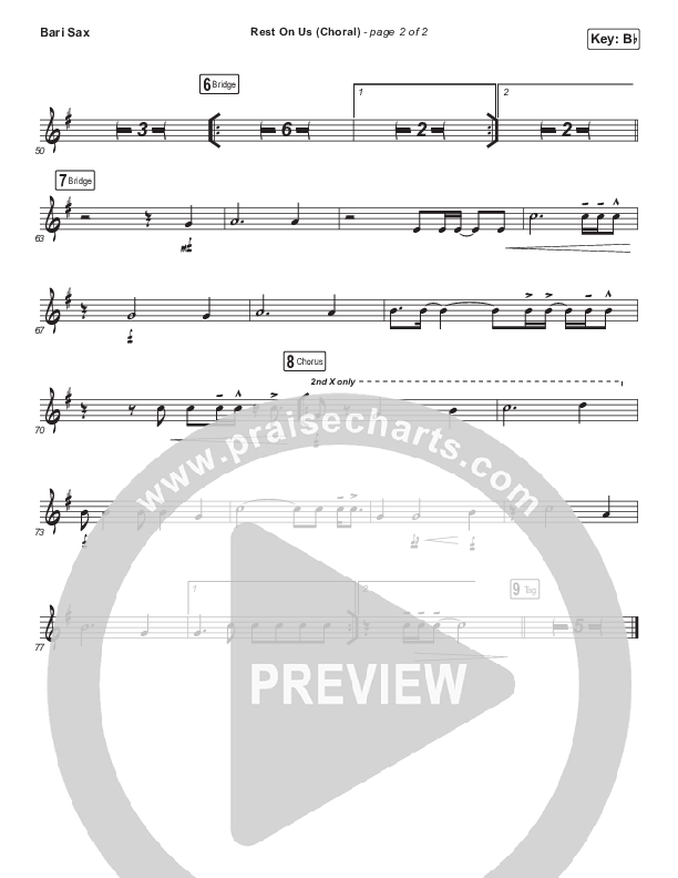 Rest On Us (Choral Anthem SATB) Bari Sax (Maverick City Music / Arr. Luke Gambill)